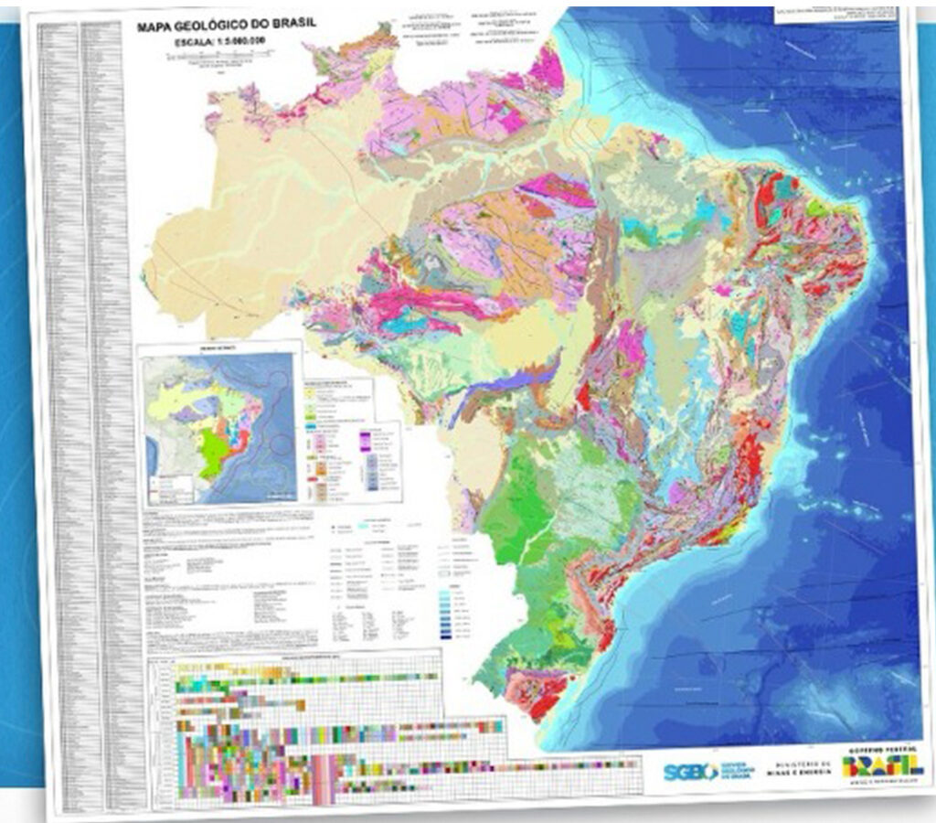 El Servicio Geológico de Brasil lanzó el 24 de julio una nueva versión del Mapa Geológico de Brasil en escala 1:5.000.000.| Crédito: SGB