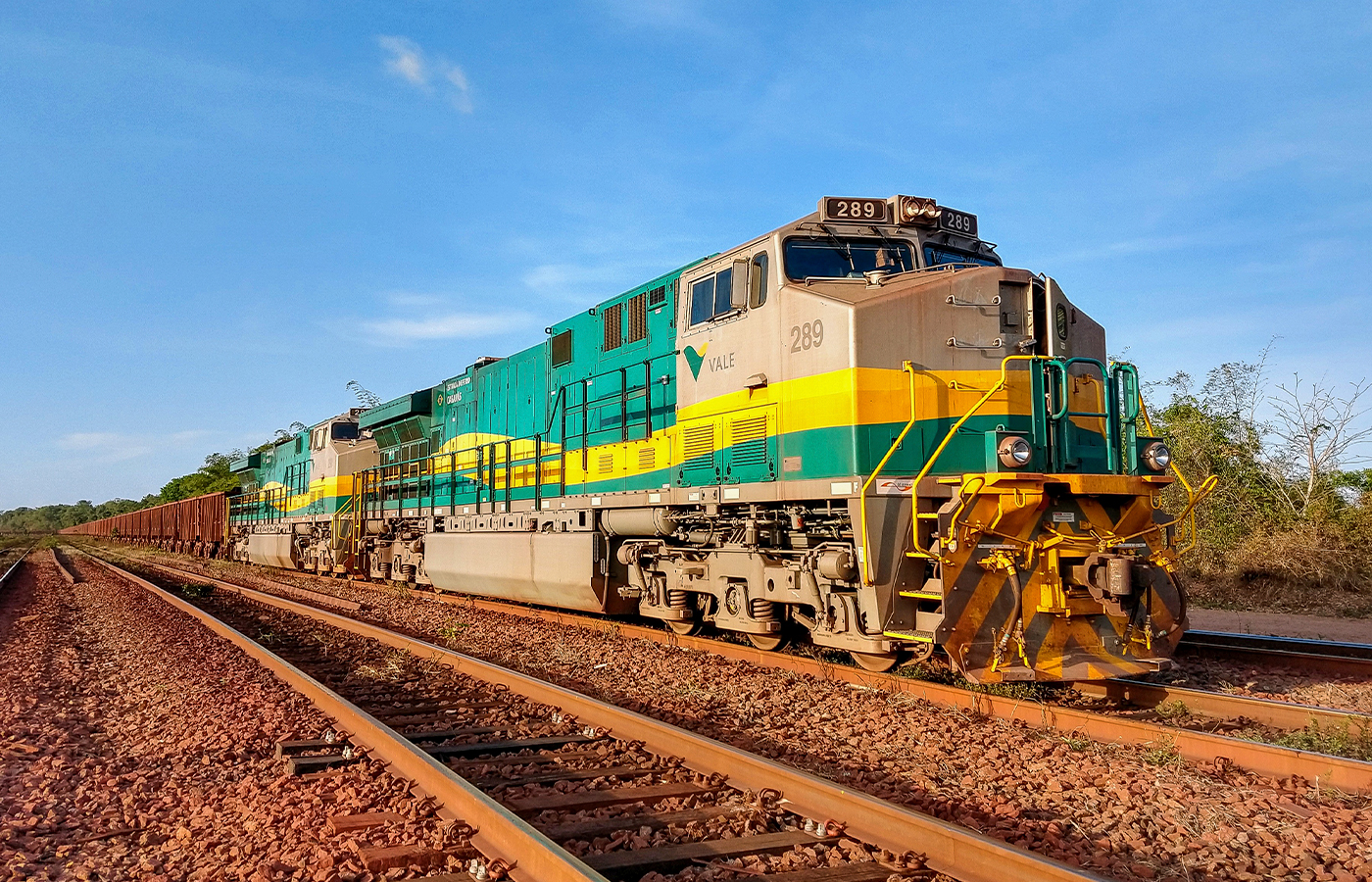  Locomotora Wabtec en el Ferrocarril Vitória-Minas.| Crédito: Cristiano Oliveira/Vale