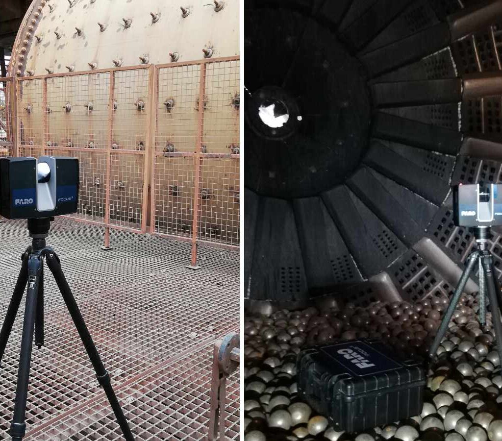 La tecnología de escaneo en 3D le permite a Multotec diseñar revestimientos de molinos utilizando nubes de puntos, reduciendo (y en algunos casos eliminando) la necesidad de personal in situ para medir físicamente los molinos.| Foto: Multotec