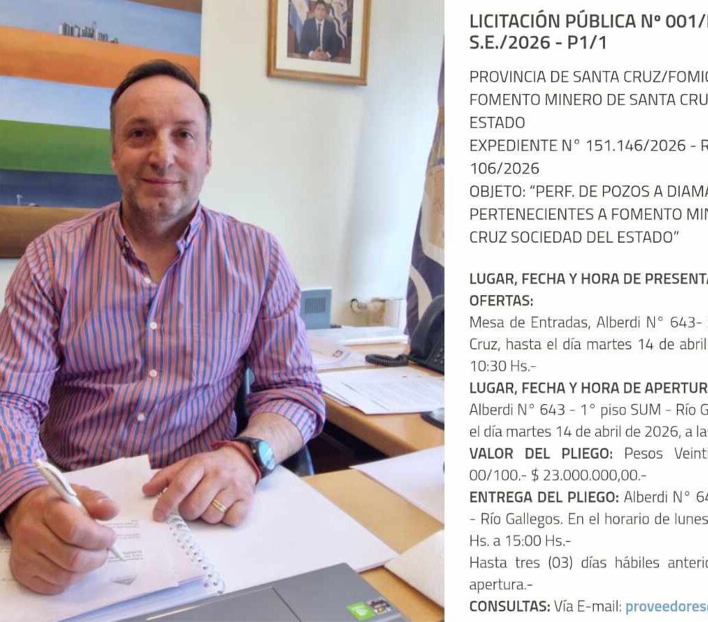 Se busca contratar servicios de perforación diamantina para evaluar el potencial de recursos en áreas provinciales. | Foto: Gobierno de Santa Cruz