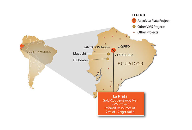 Ecuador firma acuerdos de inversión con Adventus y Atico