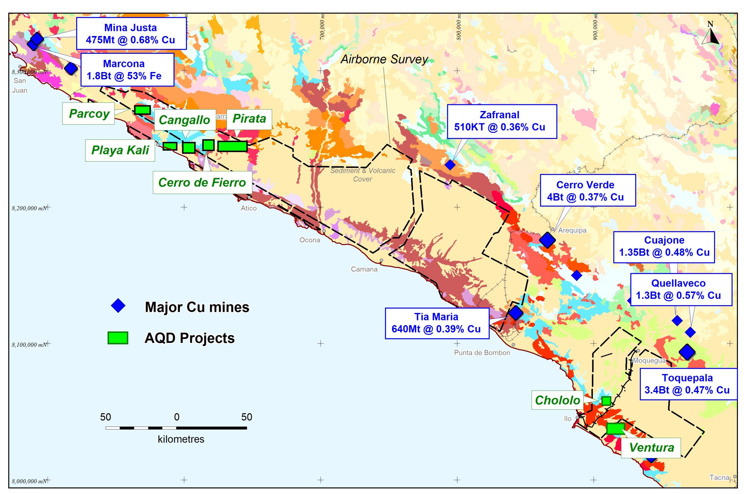 Perú: AusQuest sugiere una mineralización más profunda en Arequipa