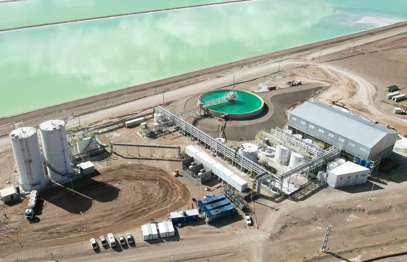 Vista aérea de la planta de producción de litio en Cauchari-Olaroz, en la provincia de Jujuy, Argentina.| Foto: Lithium Argentina
