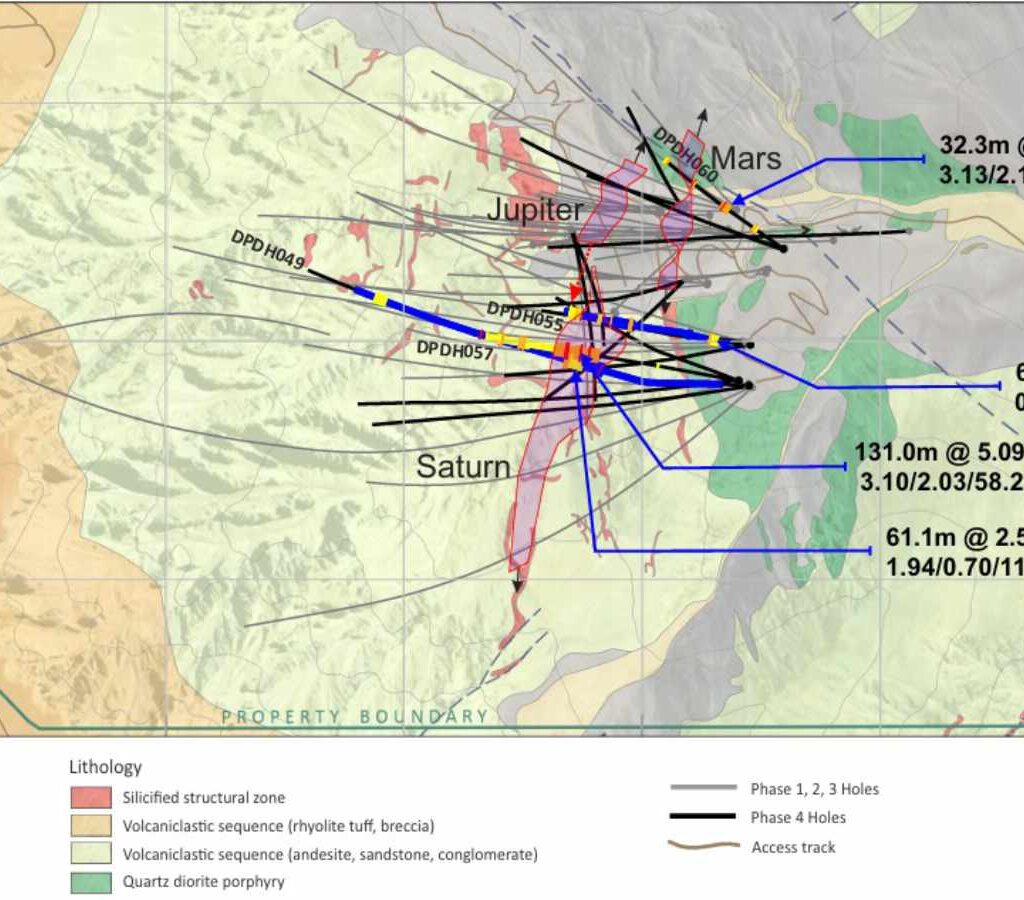 Destacan intersecciones de más de un kilómetro y tramos de muy alta ley cerca de superficie.| Foto: NGEx Minerals